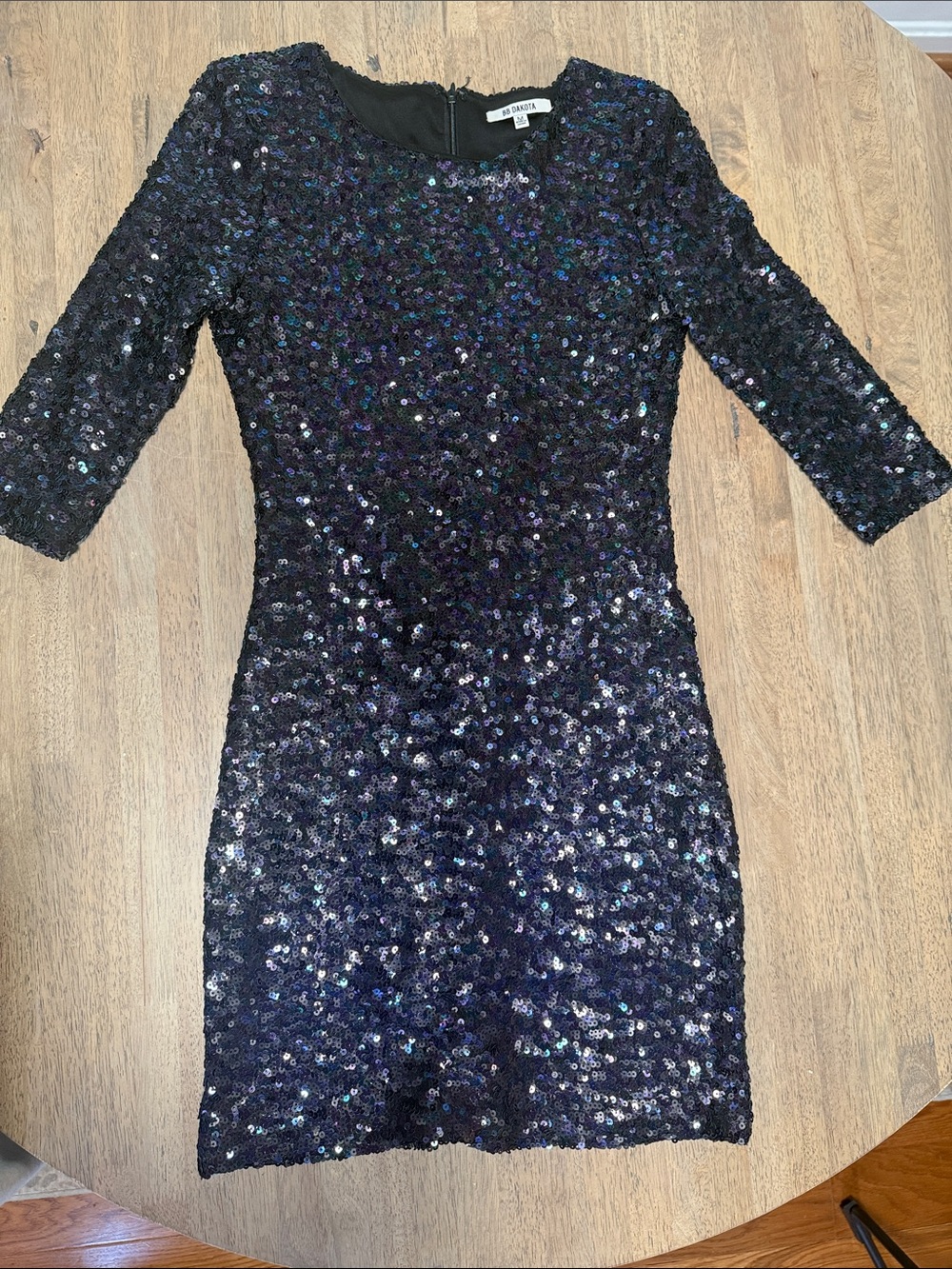 BB Dakota Iridescent Sequin Sheath in Purple-Blue